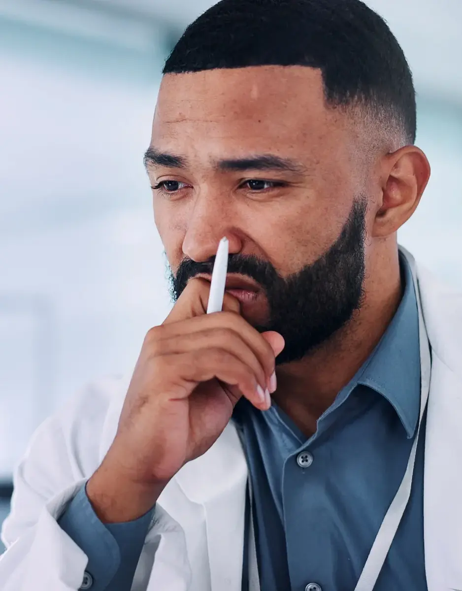 Clinical research professional reviewing clinical trial data and study information